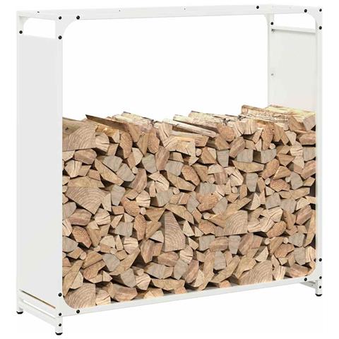 Rastrelliera per Legna da Ardere Bianca 90x28x90 cm - Foto 9