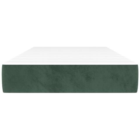 Materasso A Molle Verde Scuro 80x200x20 Cm In Velluto - Foto 3