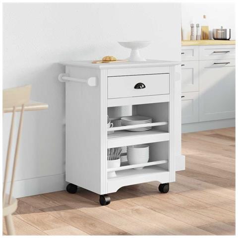 Carrello Da Cucina Bodo Bianco 67,5x45x80 Cm - Foto 3