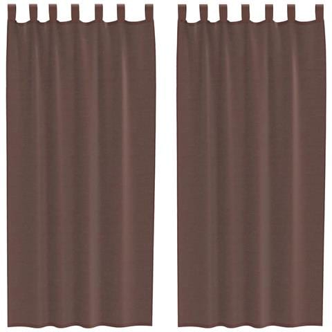 Tende In Voile Con Tasche Per Aste 2 Pz Marrone - Foto 1