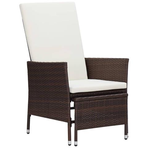 Set Divani Da Giardino 2 Pz Con Cuscini In Polyrattan Marrone - Foto 1