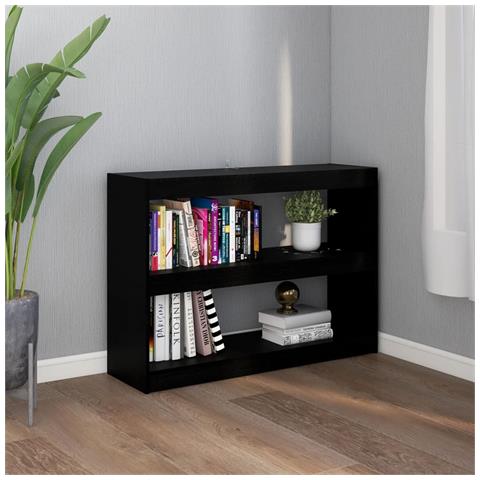 Lusso Casadino - Libreria/divisorio Nero 100x30x71,5cm In Legno Massello Di Pino - Foto 2