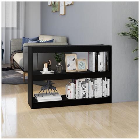 Lusso Casadino - Libreria/divisorio Nero 100x30x71,5cm In Legno Massello Di Pino - Foto 8