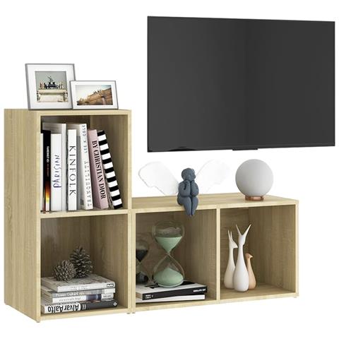 Mobili Tv 2 Pz Rovere Sonoma 72x35x36,5 Cm In Legno Multistrato - Foto 2