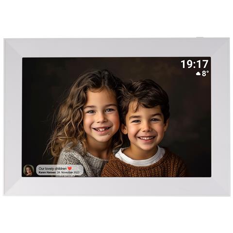 PFF-1012 cornice per foto digitali Bianco 25,6 cm (10.1") Touch screen Wi-Fi - Foto 1