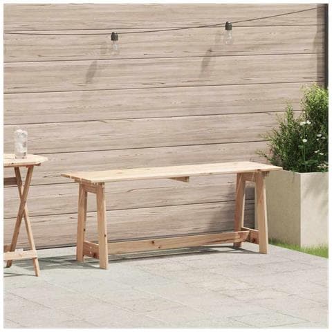 Panchina da esterno 119x35x47 cm in legno massello di pino - Foto 2