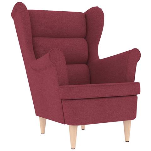 Poltrona Rosso Vino 74x84x100 cm in Tessuto - Foto 1