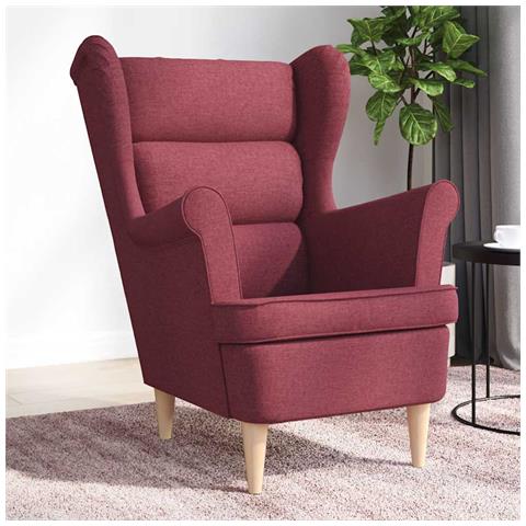 Poltrona Rosso Vino 74x84x100 cm in Tessuto - Foto 2