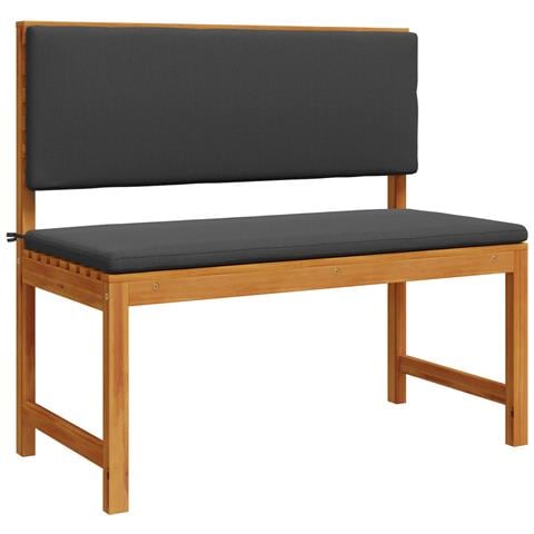 panchina da giardino  con cuscini 100x50x91 cm in legno massello di acacia - Foto 1