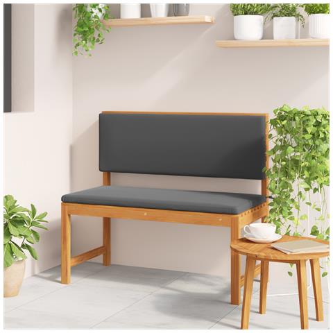 panchina da giardino  con cuscini 100x50x91 cm in legno massello di acacia - Foto 2