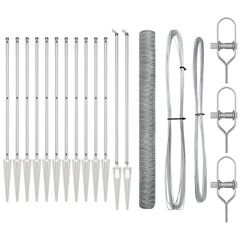 Set di recinzioni Set di 2 Acciaio zincato 25 x 1,5 m Durevole - Foto 1