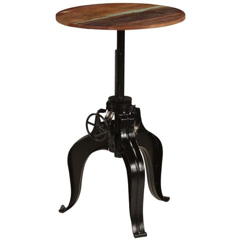 Tavolo Da Bar In Legno Massello Di Recupero 60x (76-110) Cm - Foto 2