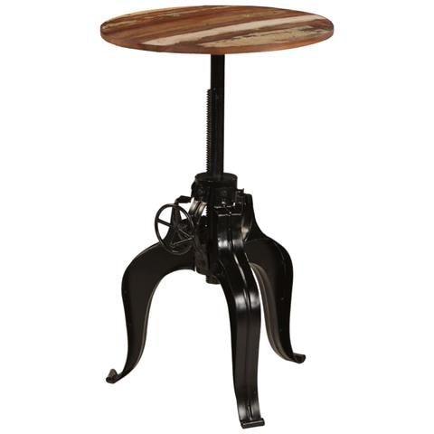 Tavolo Da Bar In Legno Massello Di Recupero 60x (76-110) Cm - Foto 8