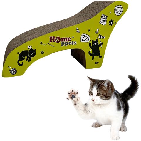 Tiragraffi Per Gatti In Cartone Ondulato Giocattolo Erba Gatta 47x17x25 Cm Cuccia Poltrona - Foto 1