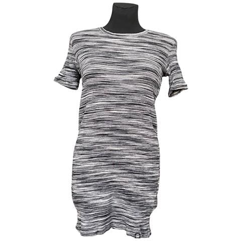 Superdry Abito Al Ginocchio Elegante Comodo Nero Bianco Taglia L - Foto 6