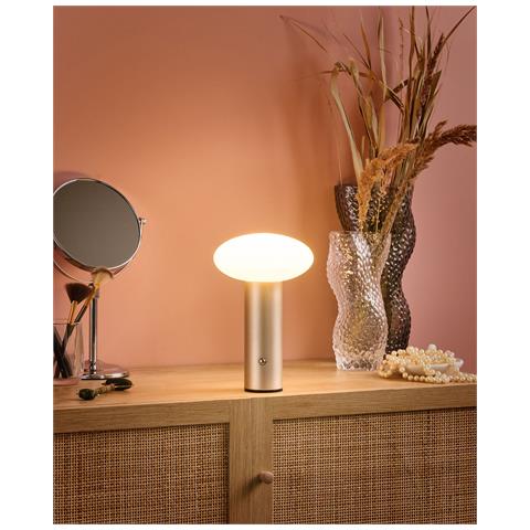 Lampada Da Tavolo Senza Fili A Led Buayan Con Dimmer Metallo Oro - Foto 1