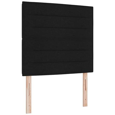 Letto a molle con materasso Nero 120 x 190 cm Tessuto - Foto 1