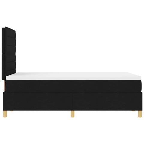 Letto a molle con materasso Nero 120 x 190 cm Tessuto - Foto 9