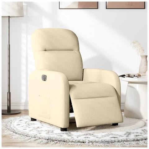 Poltrona Elettrica Reclinabile Crema in Tessuto - Foto 2