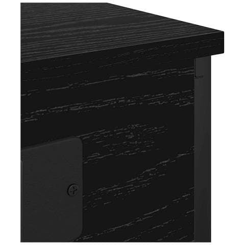Armadio da Notte Rovere nero 41 x 31 x 76 cm Legno multistrato - Foto 9