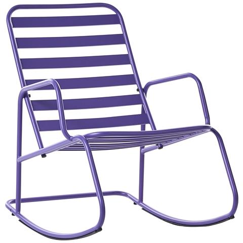 Sedia A Dondolo Da Giardino Turi Metallo Blu - Foto 2