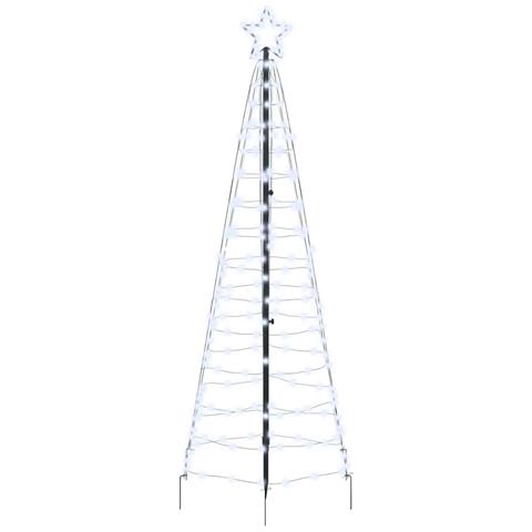 Albero di Natale LED con picchetti per il terreno Bianco freddo - Foto 1