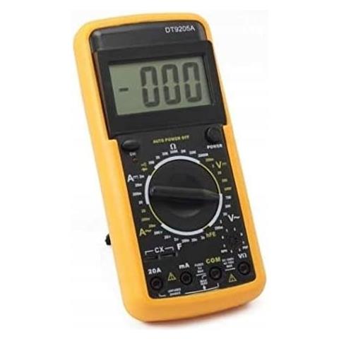 Multimetro Digitale Dt9205a - Display Lcd Chiaro, Protezione In Gomma | Misurazioni Dc /ac, Resistenza, Capacità | Uso Universale - Foto 2