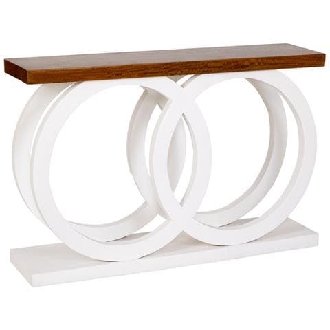 Tavolino Da Ingresso In Legno Bianco Artigianale 120x30x75h Cm - Foto 1