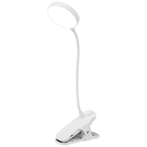 Lampada Da Scrivania Ricaricabile Con Clip Bianca — Touch Dimmer 5 Livelli, 5 Temperature Colore + Luce Rossa, 36 Led, Batteria 2000mah - Foto 1
