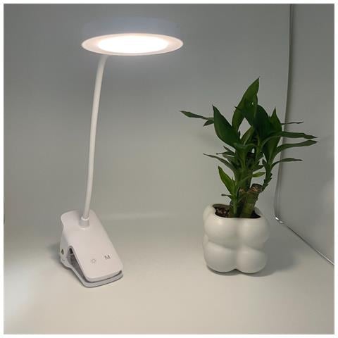 Lampada Da Scrivania Ricaricabile Con Clip Bianca — Touch Dimmer 5 Livelli, 5 Temperature Colore + Luce Rossa, 36 Led, Batteria 2000mah - Foto 7