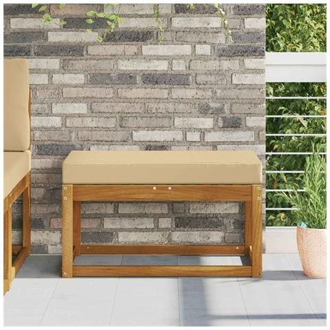 Cuscino da Sedia Esterno Beige 80 x 40 x 8 cm 100% Poliestere - Foto 2