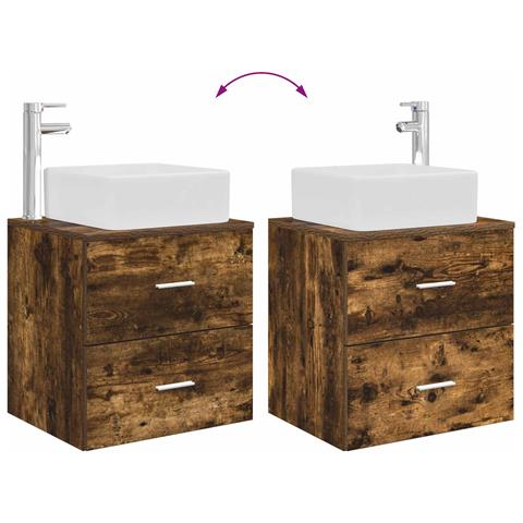 Mobile Lavabo da Parete Rovere Fumo 53 x 34,5 x 63 cm - Foto 2