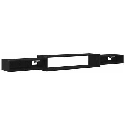 Mobile TV da Parete A parete Rovere Nero 220 x 28 x 21 cm - Foto 1