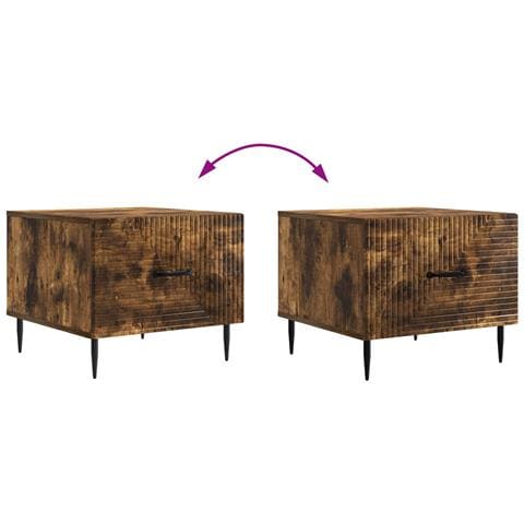 Tavolino da salotto con cassetto Rovere Fumo 49 x 50 x 40 cm - Foto 9