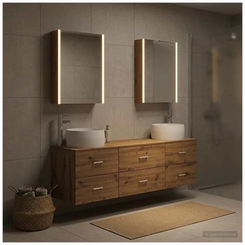 Set di mobili per il bagno 5 pcs Rovere Artigianale - Foto 2