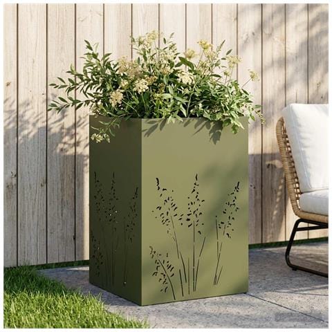 Vaso da giardino Verde Oliva 50 x 50 x 75 cm - Foto 2