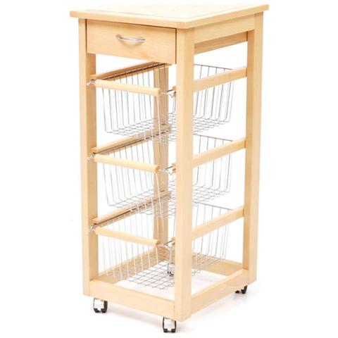HOMEGARDEN - Carrello cucina slim in legno di faggio colore naturale ... HOMEGARDEN - Carrello cucina slim in legno di faggio colore naturale ...