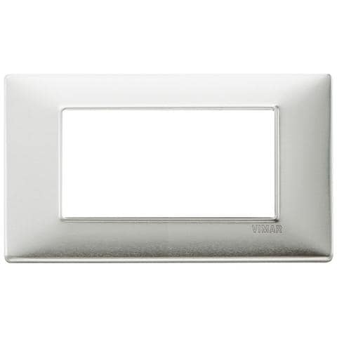 Placca 4 Moduli Alluminio Spazzolato Plana 14654.81 - Foto 1