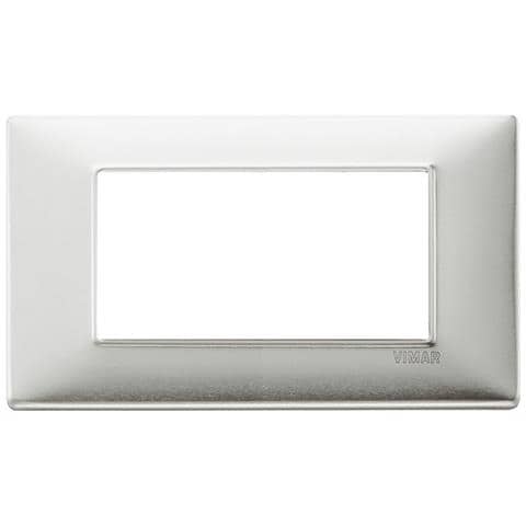 Placca 4 Moduli Alluminio Spazzolato Plana 14654.81 - Foto 2