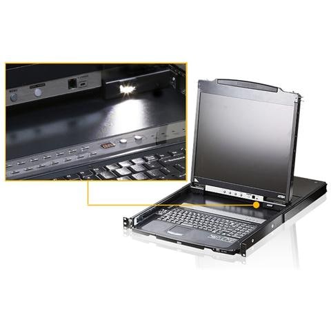IDATA CL-5708N - Switch KVM USB-PS2 VGA 8 Porte con LCD 19'' e Porta USB, CL5708N - Foto 4