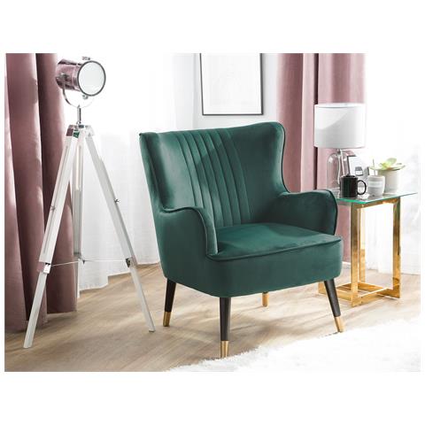 Sedia Wingback In Velluto Verde Smeraldo Varberg - Foto 25