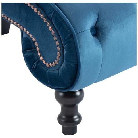 Poltrona Relax A Sdraio Blu In Velluto - Foto 7