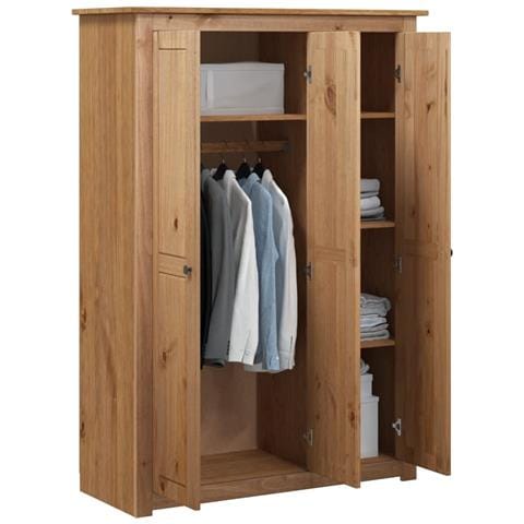 Armadio A 3 Ante 118x50x171,5cm Legno Di Pino Panama Range - Foto 9
