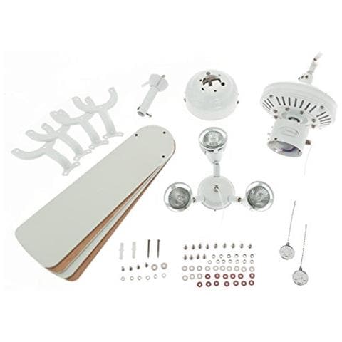 Westinghouse Princess Euro - Ventilatore A Soffitto Per Interni Con Kit Luce, Finitura Bianca Con Lame Reversibili, Tre Faretti, Bianco / Faggio 105 Cm - Foto 2