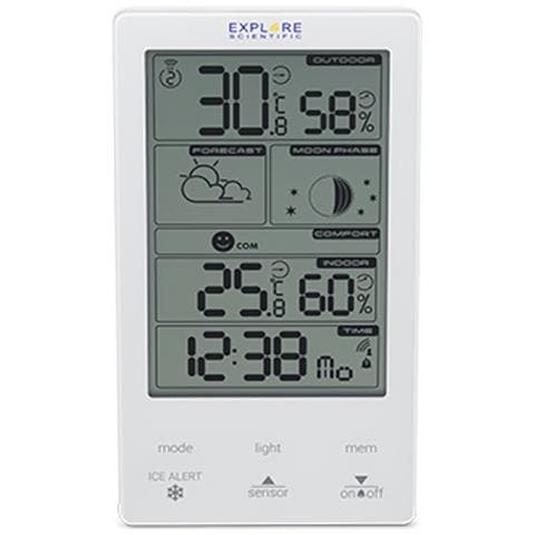 Explorescientific Wsh4009 Stazione Meteo Temperatura Umidità Fasi Lunari Orologio 2 Sveglie - Foto 1