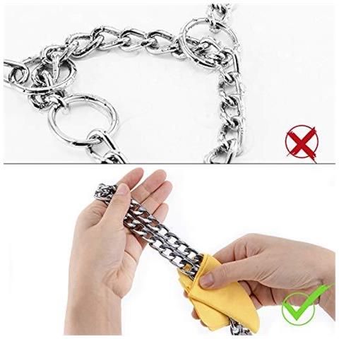 Felice Hachi Forte Catena Del Serpente Di Metallo Collare Di Addestramento Del Cane Collari Collana Dellanimale Domestico Del Collo Corda (m-35 Millimetri 55 Cm) - Foto 4