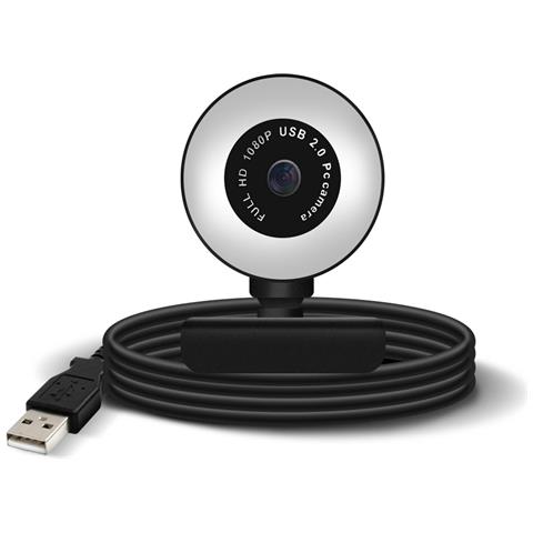 Webcam Usb 1080p Full Hd Ring Light Microfono Antirumore Plug And Play Nera - Foto 7