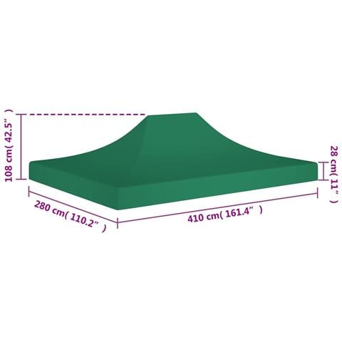 Tetto per Tendone per Feste 4x3 m Verde 270 g / m² - Foto 6