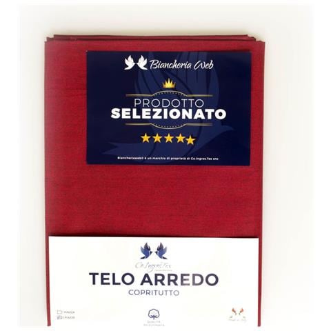 Telo Arredo Granfoulard Copritutto Cotone Made Italy Vari Disegni Arredatutto Copriletto Multiuso 1 Piazza Tinta Unita Bordeaux - Foto 5