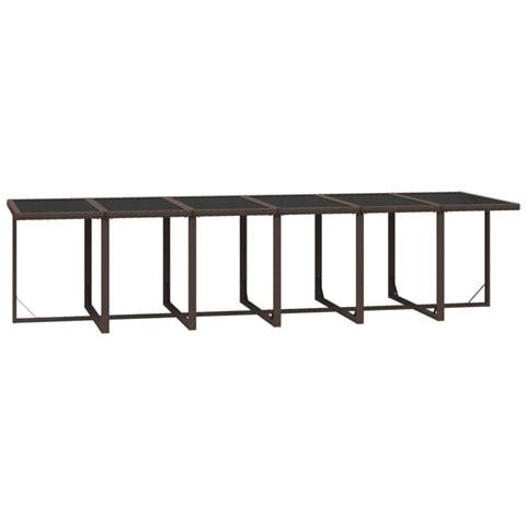 Set Da Pranzo Per Giardino 17 Pz Con Cuscini Polyrattan Marrone - Foto 9